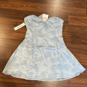 NWT Orsola Strapless mini dress blue.